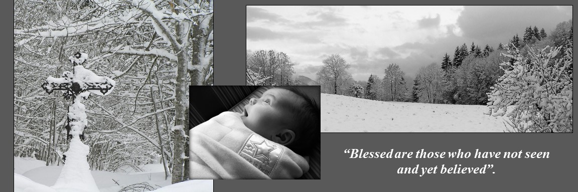 snow landscapes with baby