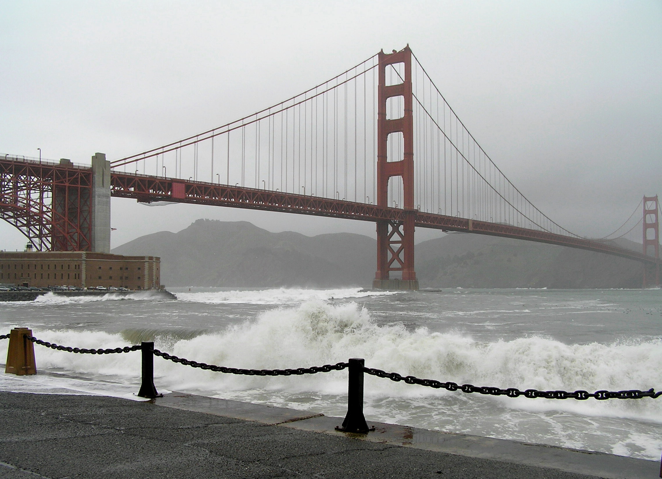 The Golden Gate Bridge in February 2008