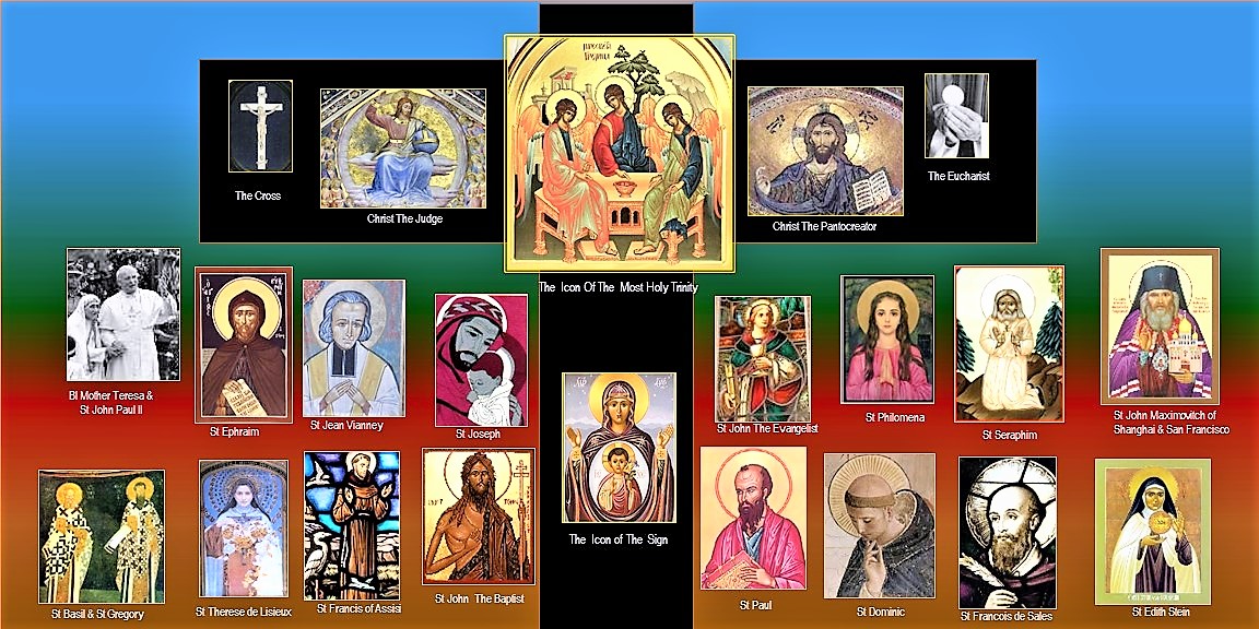 communion of saints + 18 Saints + The Most Holy Trinity